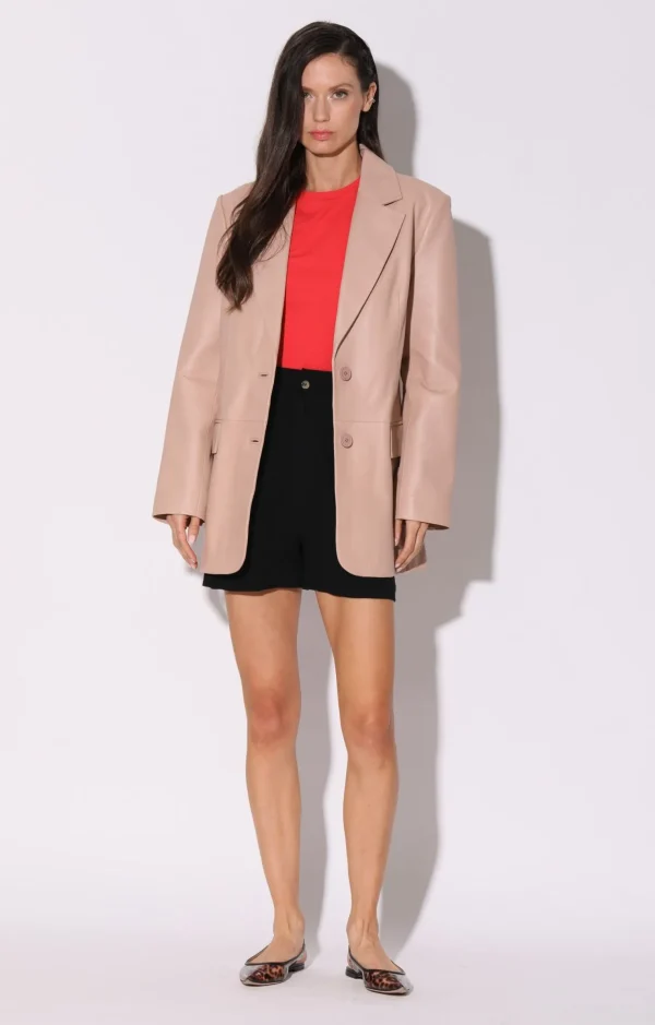 Walter Baker Kira Blazer, Rose Pink-Leather>Women Jackets