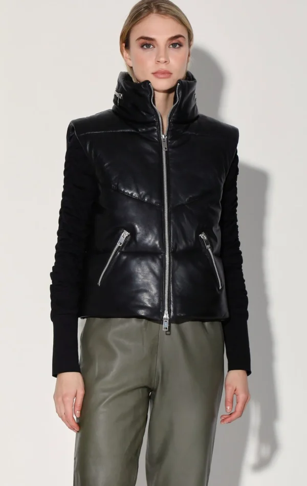 Walter Baker Landon Vest, Black-Puffer Leather>Women Jackets