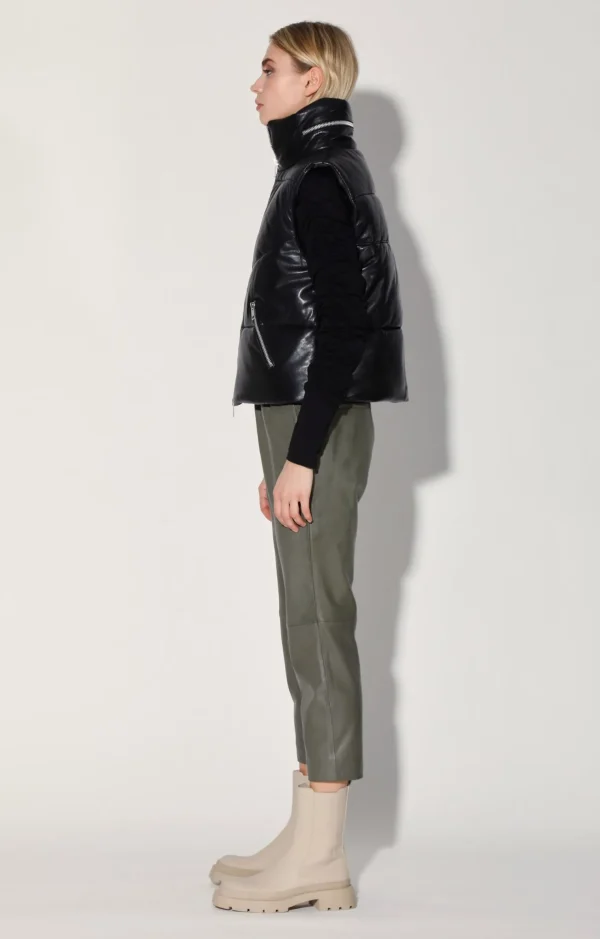 Walter Baker Landon Vest, Black-Puffer Leather>Women Jackets