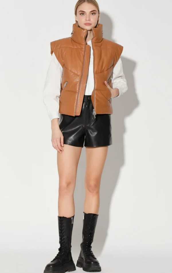 Walter Baker Landon Vest, Camel-Puffer Leather>Women Jackets