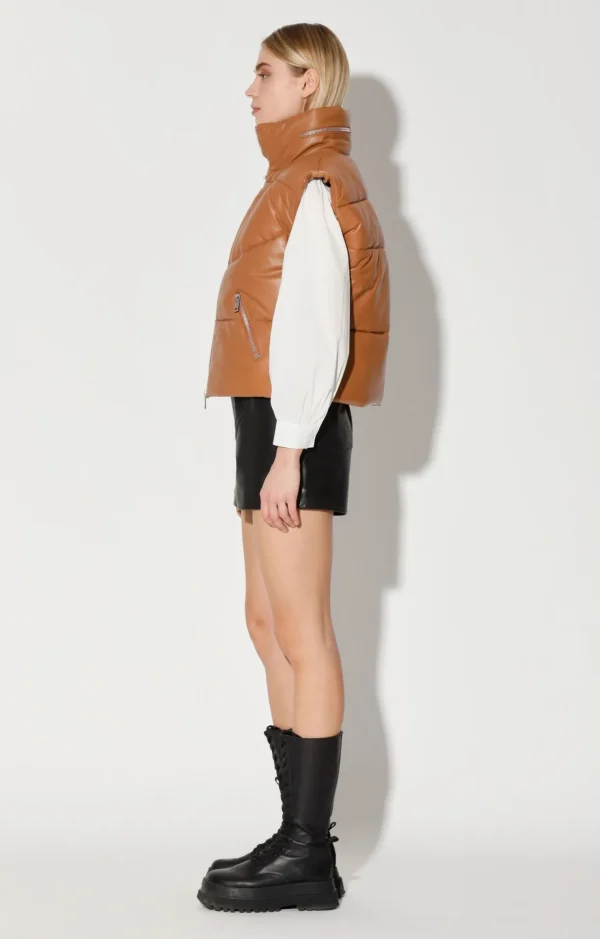 Walter Baker Landon Vest, Camel-Puffer Leather>Women Leather