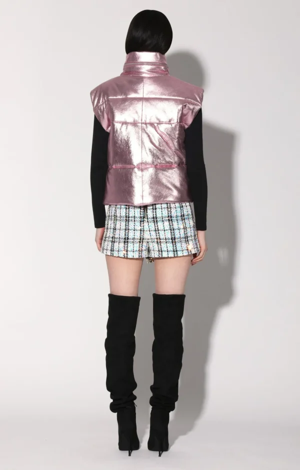 Walter Baker Landon Vest, Pink Frost Metallic-Leather>Women Jackets