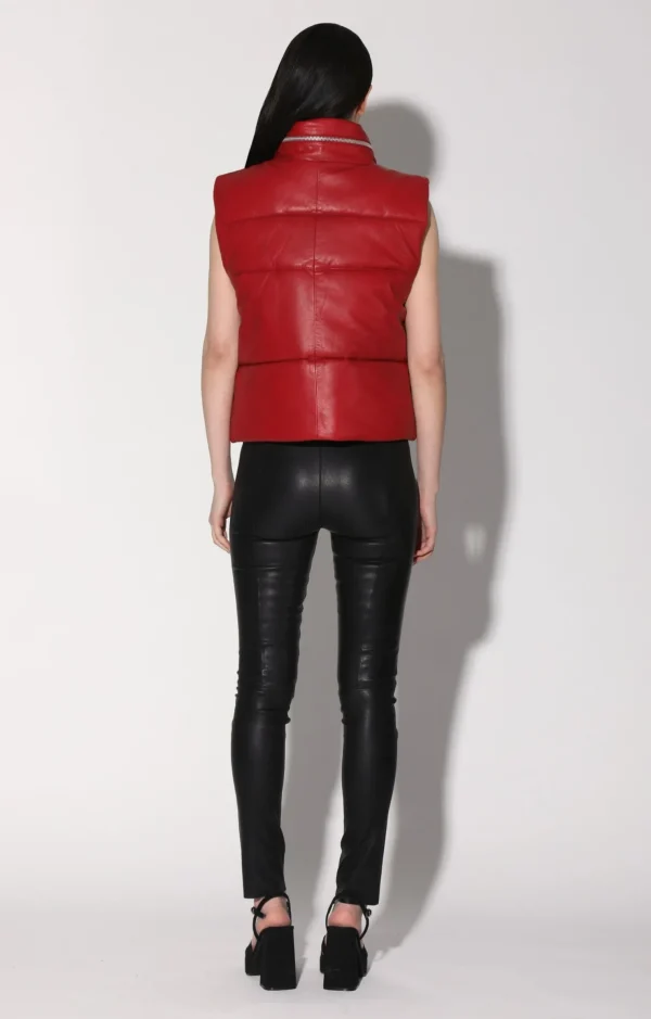 Walter Baker Landon Vest, Red-Puffer Leather>Women Leather