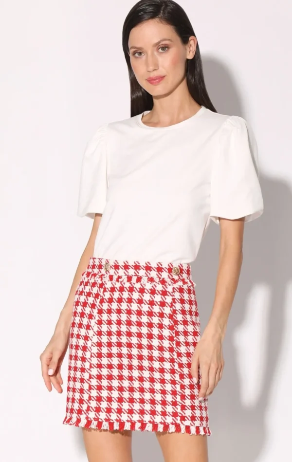 Walter Baker Laurette Skirt, Picnic Tweed Red>Women Bottoms