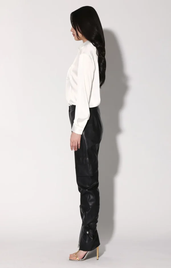 Walter Baker Leondro Pant, Black-Leather>Women Bottoms