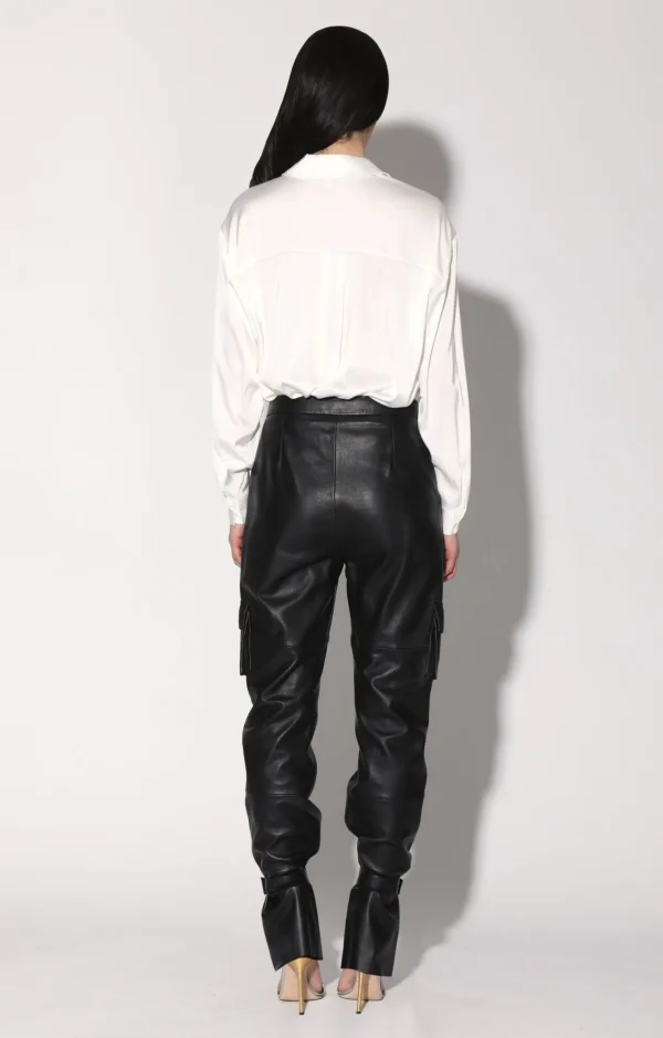 Walter Baker Leondro Pant, Black-Leather>Women Bottoms