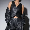 Walter Baker Leslee Vest, Black-Leather>Women Tops