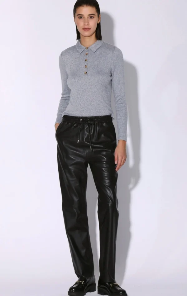 Walter Baker Levie Pant, Black-Leather>Women Bottoms