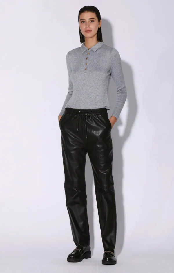 Walter Baker Levie Pant, Black-Leather>Women Bottoms