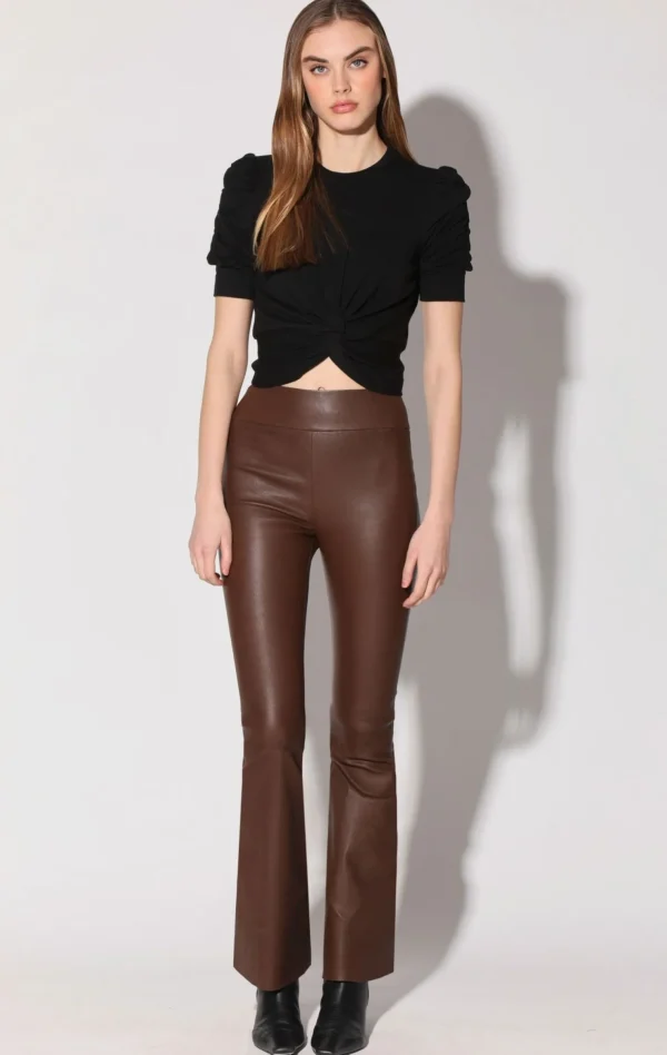 Walter Baker Lexie Pant, Walnut-Stretch Leather>Women Leather