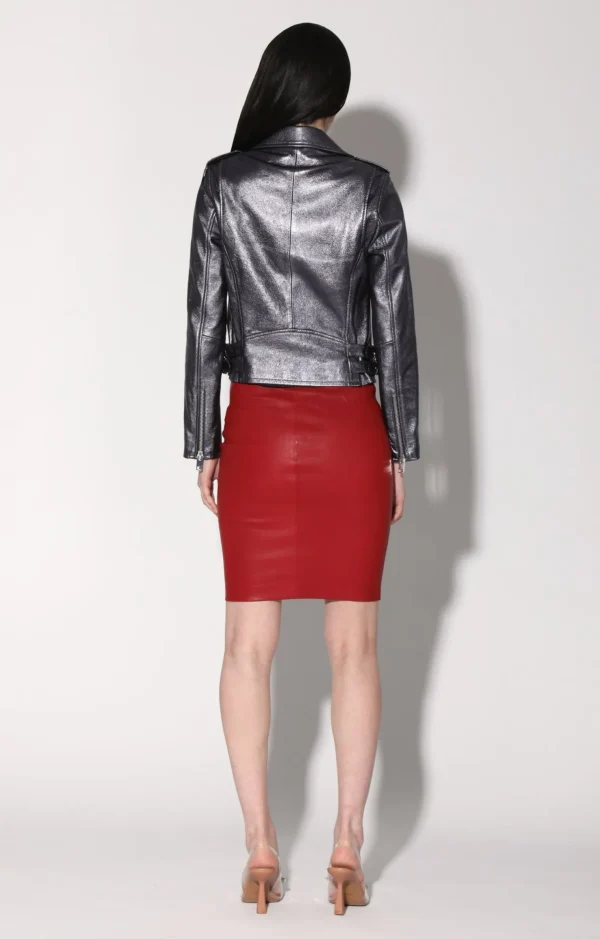 Walter Baker Liz Jacket, Gunmetal-Leather>Women Jackets