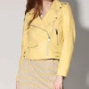 Walter Baker Liz Jacket, Pale Yellow-Leather>Women Jackets