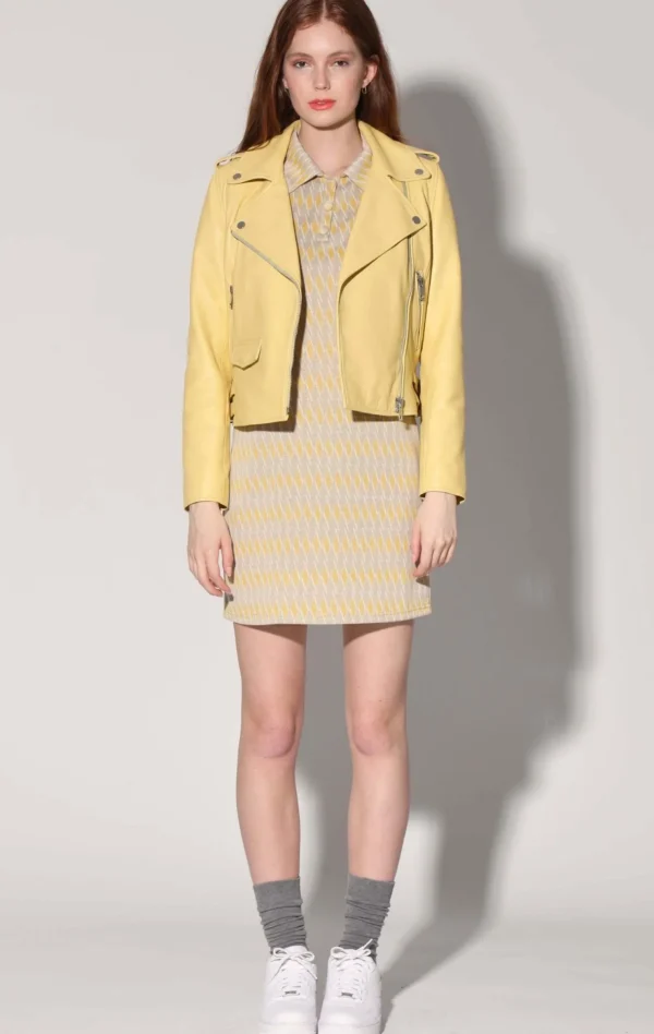 Walter Baker Liz Jacket, Pale Yellow-Leather>Women Jackets