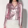 Walter Baker Liz Jacket, Pink Frost Metallic-Leather>Women Leather