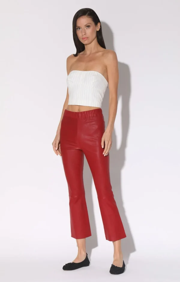 Walter Baker Lori Pant, Red-Leather>Women Bottoms