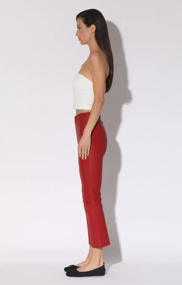 Walter Baker Lori Pant, Red-Leather>Women Bottoms