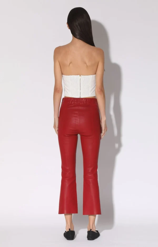 Walter Baker Lori Pant, Red-Leather>Women Bottoms