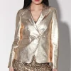 Walter Baker Marley Blazer, Gold-Leather>Women Jackets