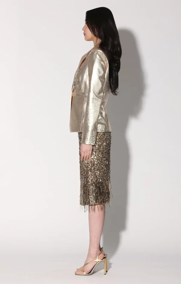 Walter Baker Marley Blazer, Gold-Leather>Women Jackets