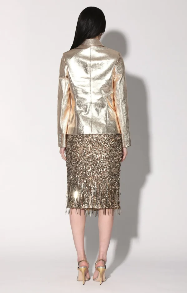 Walter Baker Marley Blazer, Gold-Leather>Women Jackets