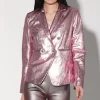 Walter Baker Marley Blazer, Pink Frost Metallic-Leather>Women Jackets