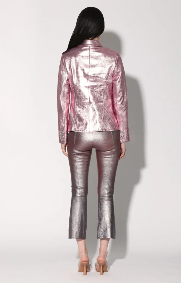 Walter Baker Marley Blazer, Pink Frost Metallic-Leather>Women Jackets