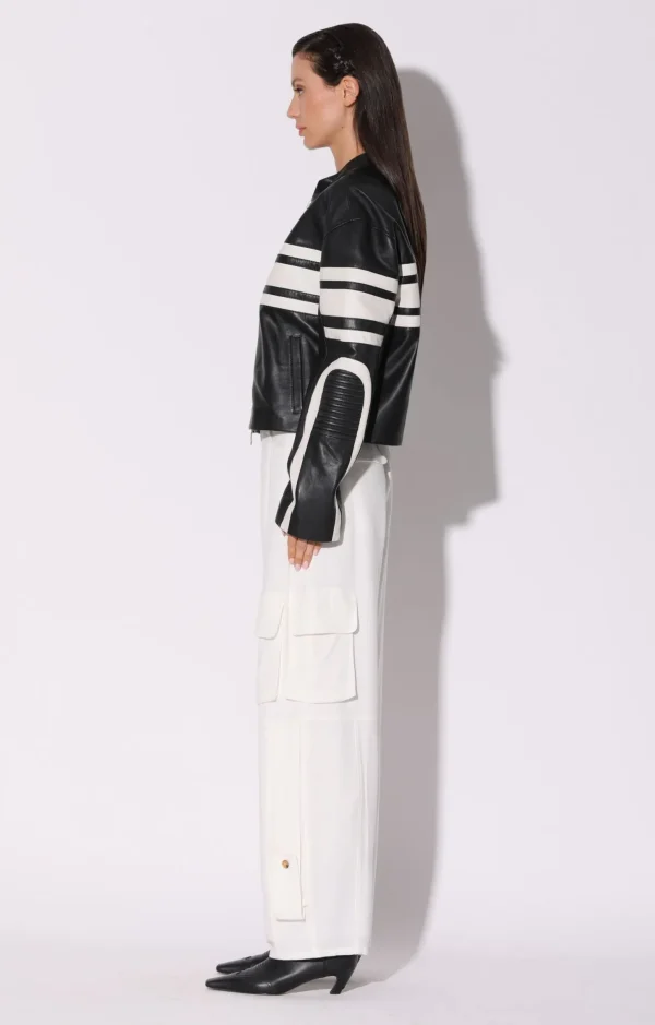 Walter Baker Matteo Jacket, Black White-Leather>Women Jackets