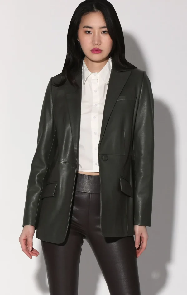 Walter Baker Mia Blazer, Basil-Leather>Women Leather