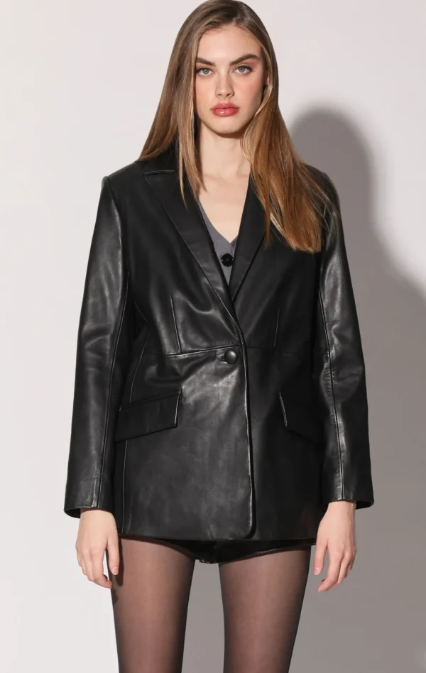 Walter Baker Mia Blazer, Black-Leather>Women Leather