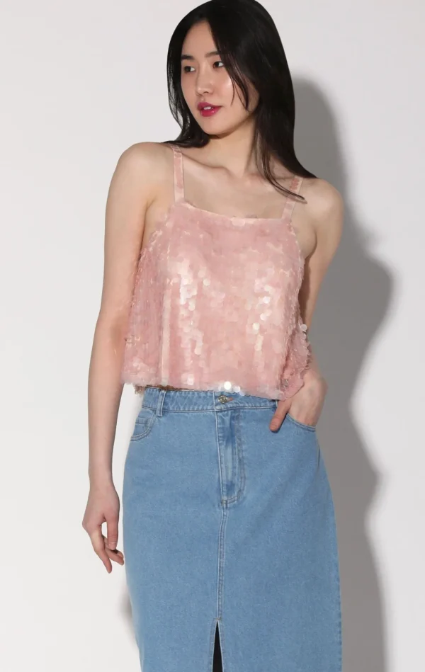 Walter Baker Nicky Top, Blush Prism Sequin>Women Tops