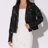 Walter Baker Presley Jacket, Black-Veggie Wash Leather>Women Jackets