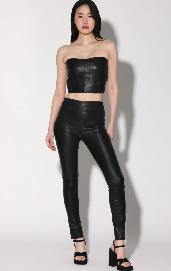 Walter Baker Raquelle Pant, Black-Stretch Leather>Women Bottoms