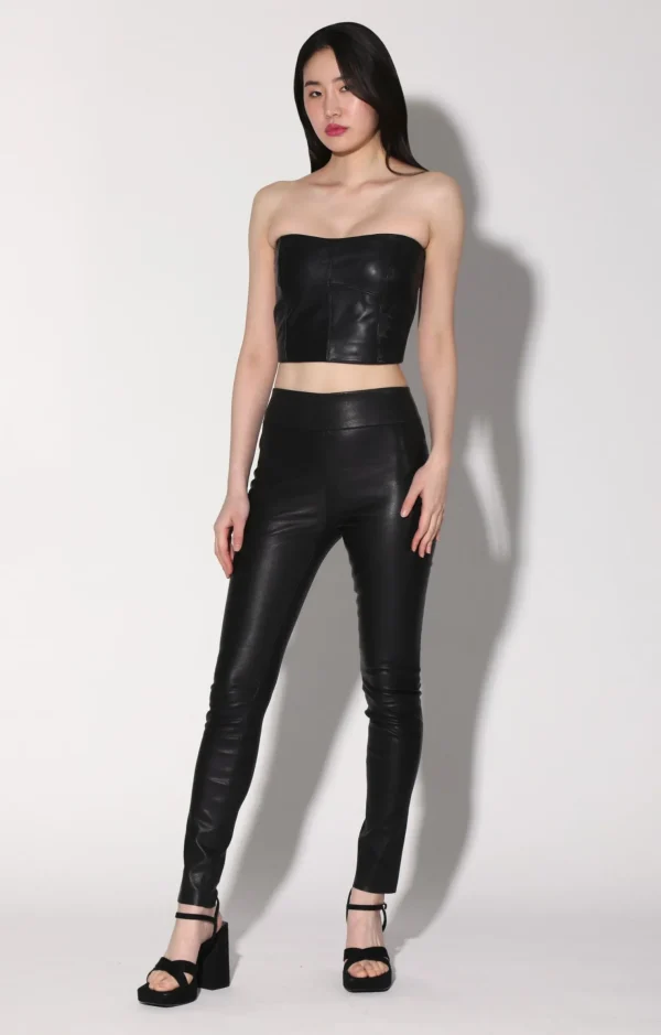 Walter Baker Raquelle Pant, Black-Stretch Leather>Women Bottoms