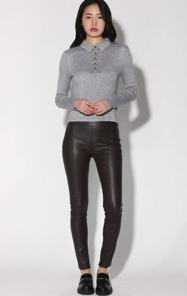 Walter Baker Raquelle Pant, Mocha-Stretch Leather>Women Leather