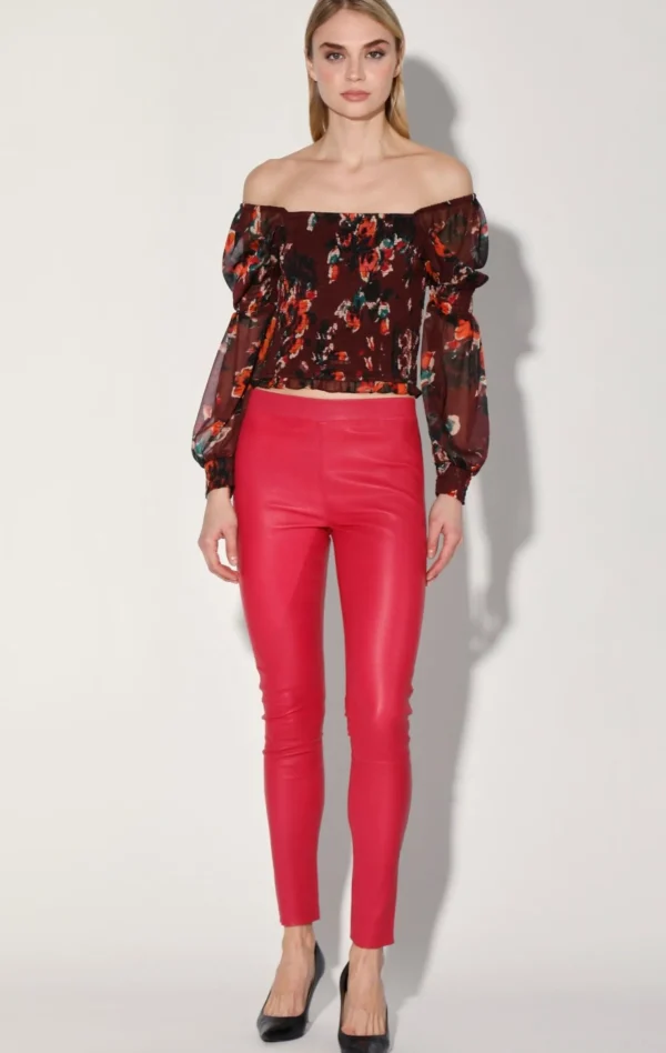 Walter Baker Roxanna Pant, Cerise-Stretch Leather>Women Bottoms