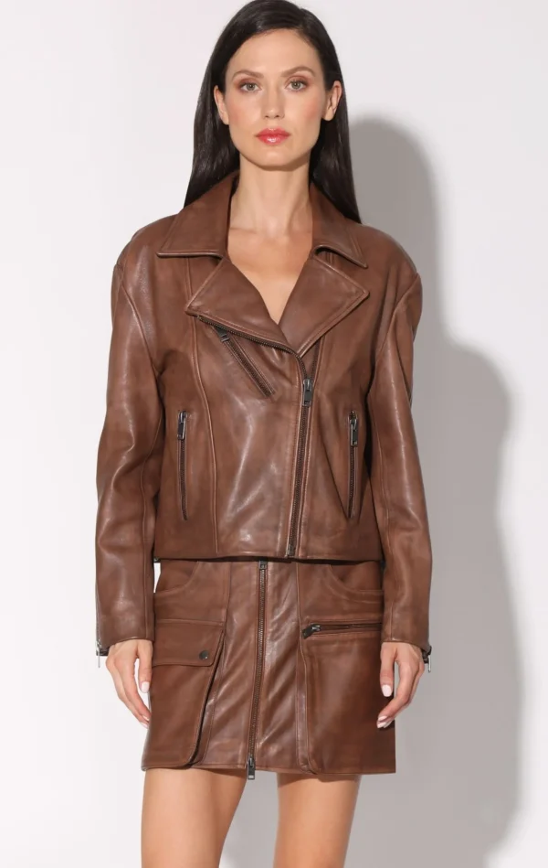 Walter Baker Sammy Jacket, Teak-Leather>Women Jackets