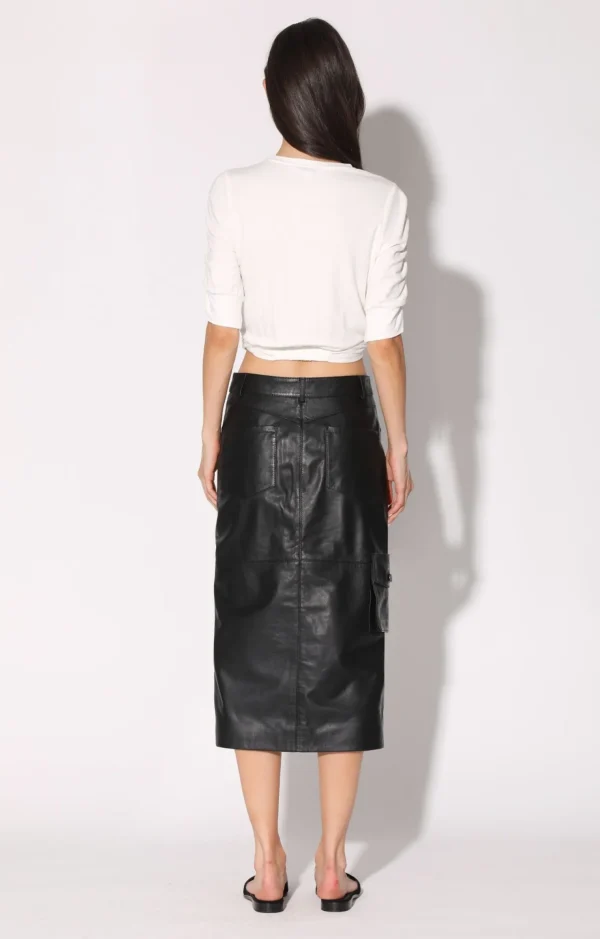 Walter Baker Selene Skirt, Black-Leather>Women Bottoms