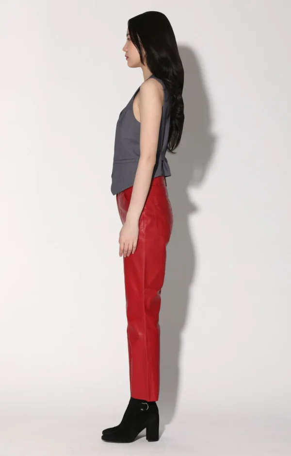 Walter Baker Selma Pant, Red-Leather>Women Bottoms