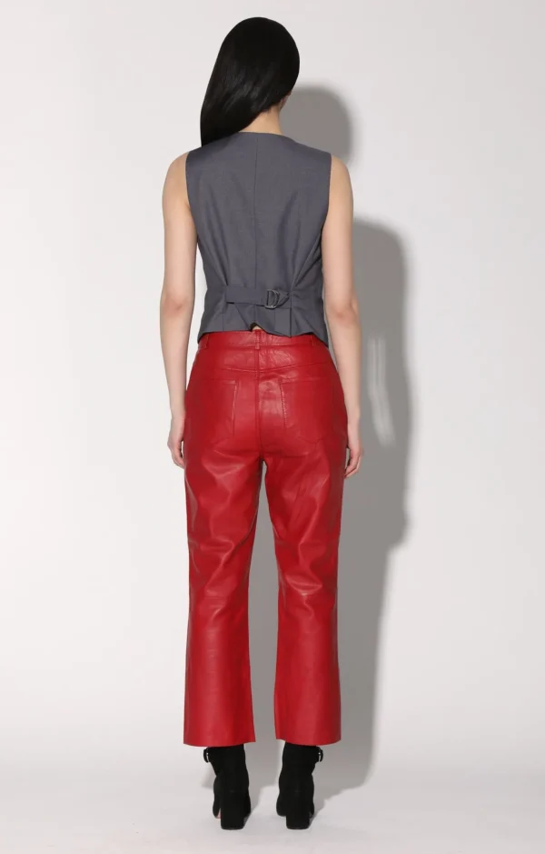 Walter Baker Selma Pant, Red-Leather>Women Bottoms