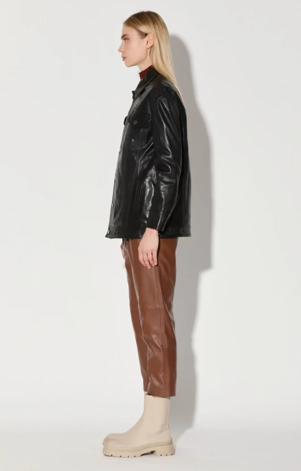 Walter Baker Sutton Jacket, Black-Vt Wash Leather>Women Leather