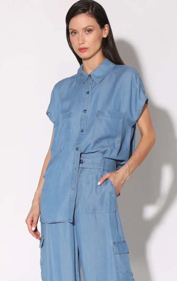 Walter Baker Sylvia Top, Medium Wash>Women Tops