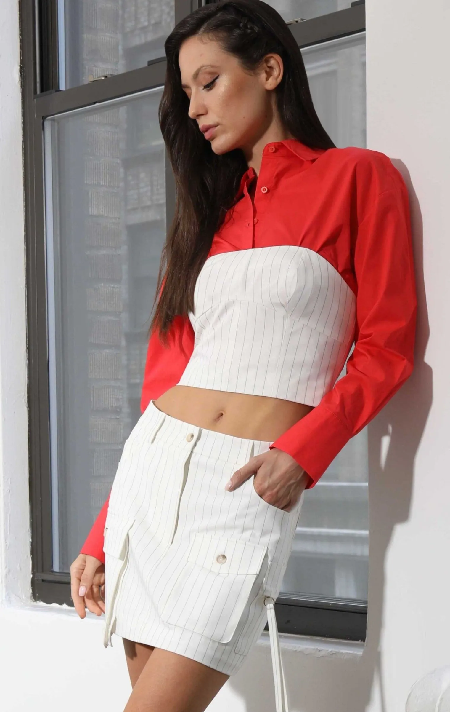 tanvi_top_chicago_pin_str_0.webp Walter Baker Tanvi Top, Chicago Pin Stripe>Women Tops