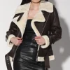 Walter Baker Whitney Jacket, Mocha/Off White-Leather>Women Jackets