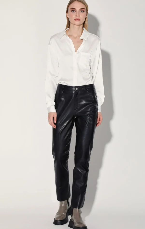 Walter Baker Yvette Pant, Black-Leather>Women Bottoms